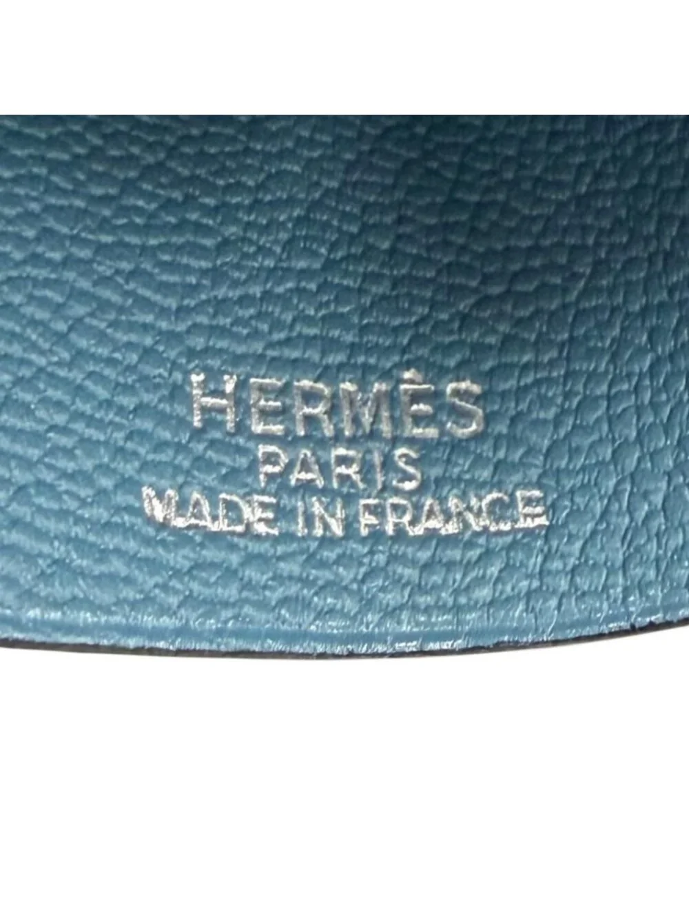 Hermes Vintage Clochette Blue Jean Veau Swift Pendant Necklace